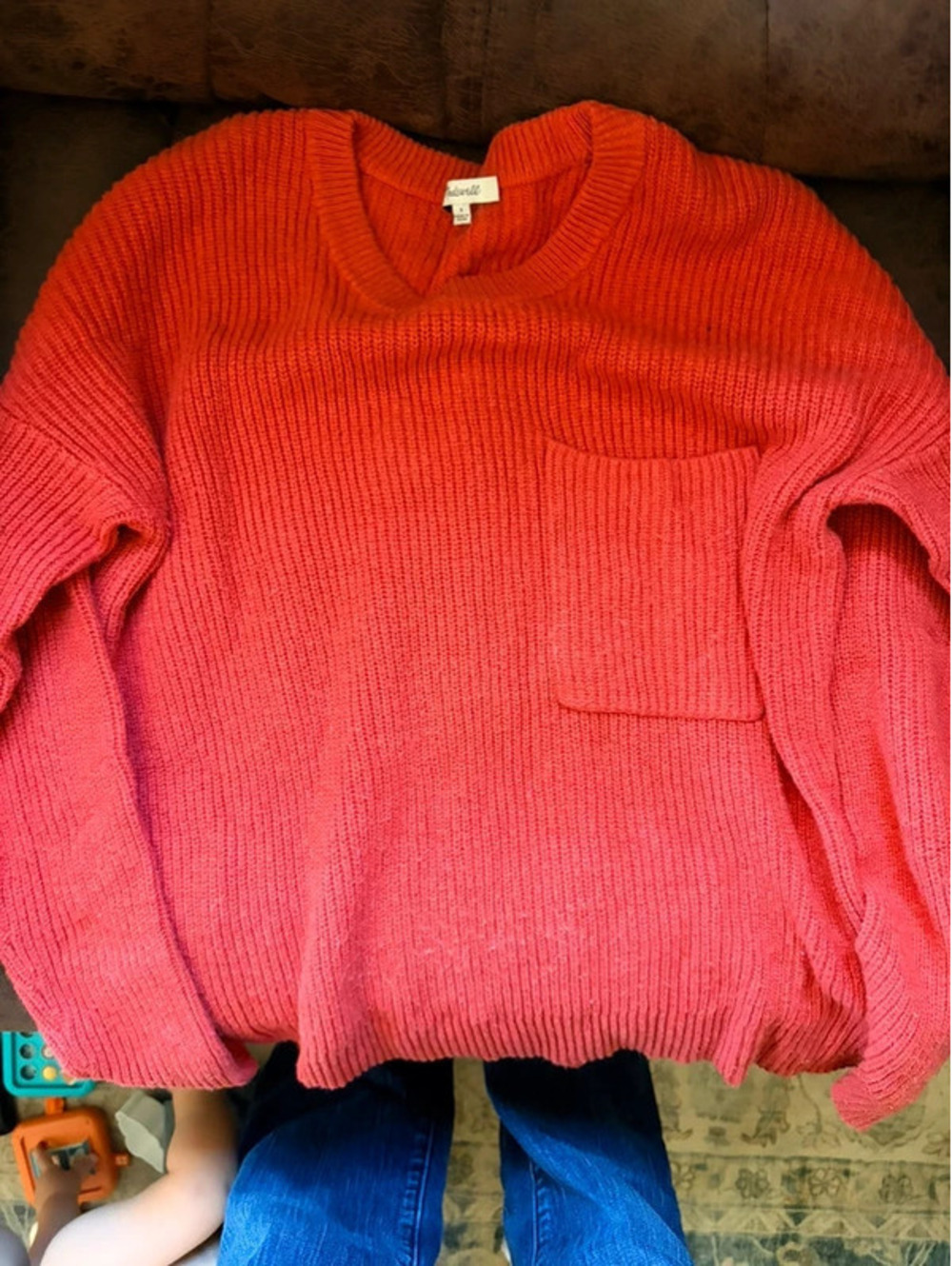 Madewell red knit sweater